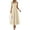 Beige, variant on Womens Sleeveless Maxi Summer Dresses Hollow Out Eyelet Square Neck Ruffle Flowy Beach Vacation Sundress