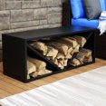 thumbnail image 2 of Sunnydaze Indoor/Outdoor Steel Triple Triangle Fire Pit or Fireplace Firewood Log Rack Storage Holder - 41" - Black, 2 of 6