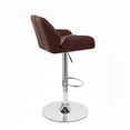 thumbnail image 3 of Modern Home Tesla "Leather" Contemporary Adjustable Height Counter/Bar Stool (Espresso), 3 of 6