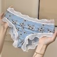 thumbnail image 2 of Panties for Women,Fruit Print Ice Silk Panties Breathable Soft Comfortable Briefs for Daily Wear,Womens Underwear,Blue,S, 2 of 3