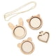 thumbnail image 4 of EeaseMX 5 mini aros de madera para bordado, para punto de cruz, manualidades y costura (gatito de 4,5 cm, oso de 4,5 cm, conejo de 4,5 cm, corazón de 4 cm, cadena de cuentas doradas)., 4 of 8