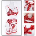 thumbnail image 4 of Gibobby Ropa interior mujer sexy Conjunto de Liguero con Sujetador de Encaje, Lencería Elegante y Exquisita para Mujer para Noche de Bodas, Luna de Miel y Más(Rojo, G), 4 of 5