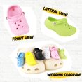 thumbnail image 4 of Mini amuletos, juego de 6, divertidos amuletos para zapatos, mini y lindos adornos para zapatos Crocs, paquete de amuletos para decoración de sandalias, zuecos, toboganes de burbujas (6 colores), 4 of 5