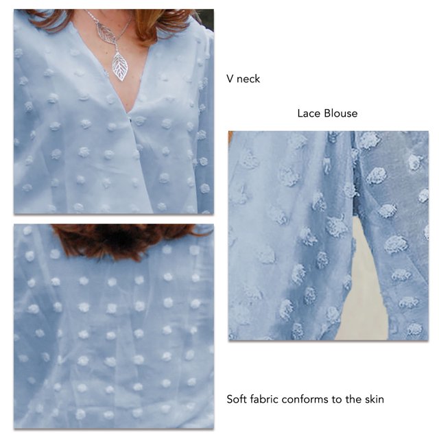 Blusa de encaje para mujer top de manga larga de encaje para mujer Elegante cómodo elegante transpirable cuello en V para ir de compras ANGGREK Otros
