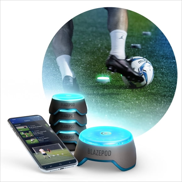 Kit de entrenamiento BlazePod Soccer Reaction, 4 cápsulas de luz inteligentes para aumentar la veloc