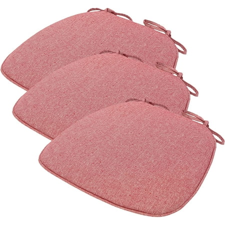 

DanceeMangoo Chair Cushion with Ties for Dining Chairs [16.9 X 16.1 X 13.7 Inches] Non Skid Dining Kitchen Chair Pad and Seat Cushion with Cover (Red 3)