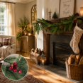 thumbnail image 5 of Clearance! Christmas Garland 6FT Artificial Pine Wreath with Berries for Fireplace Mantel Staircase Railing Holiday Party Indoor Outdoor Home Decoration Xmas Seasonal Decor, 5 of 6