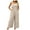 Beige, variant on Women Baggy Overalls Formal Sleeveless iStrap Baggy Long Pants One Piece Jumpsuits Going Out Beach Summer Rompers M
