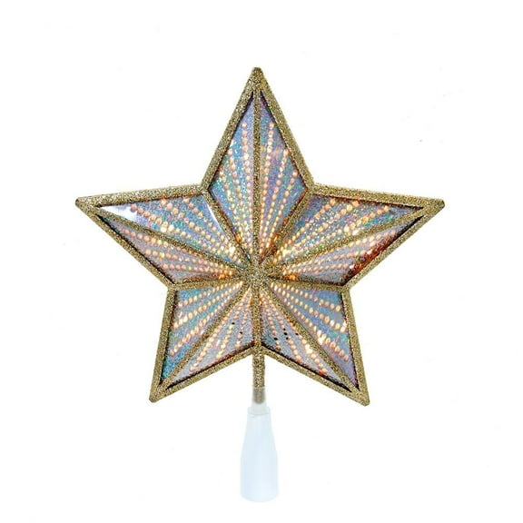 Kurt S. Adler Kurt Adler 10-Inch Gold and Iridescent Lighted Star Tree Topper