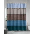 thumbnail image 5 of Fsddascl Blue Brown Grey Shower Curtain Set - Long 72" x 84" Washable Bathtub Curtain with 12 Hooks, Vintage Stripe Farmhouse Wood Grain Waterproof Fabric Stall Shower Curtains for Bathroom/Bathtub, 5 of 6