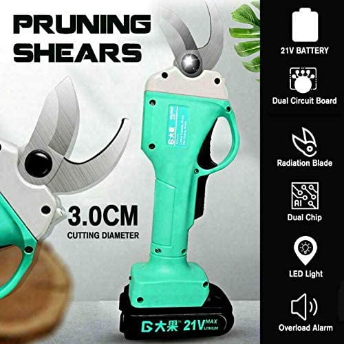 Kecheer Cordless Pruning Shears Electric Scissor with 2pcs 2Ah Rechargeable Battery Garden Pruners with Maintenance Tools 1in// 25mm Cutting Dia