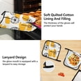 thumbnail image 4 of Hand Drawn Dandelions Flower 5 Pcs Kitchen Set Heat Resistant Oven Mitts and Non-Slip Pot Holders with Adjustable Cooking Apron, 4 of 6