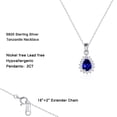 thumbnail image 2 of AUNOOL S925 Sterling Silver Birthstone Necklace for Women 2CT Birthstone Necklace Drop Cut Birthstone Pendant Necklace Birthday Gifts for Women, 2 of 7