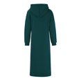 thumbnail image 4 of DondPO Maxi Dress for Women Hoodie Dress Women's Loose Hooded Long Dress Padded Sweatshirt Casual Fashion Dress Large Pocket Dress Casual Dresses Long Sleeve Dress Green Dress 3XL, 4 of 8