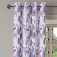 thumbnail image 3 of Ambesonne Floral Grommet Curtain, Foliage Leaves Purple, 50" x 63", Lavender Lilac Beige, 3 of 6