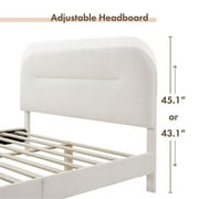 Bowery Hill Modern Boucle Fabric Mattress Ready Queen Bed in White