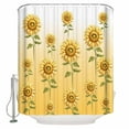thumbnail image 2 of Yellow Sunflowers Bathroom Curtain 72 Inch Shower Curtain with Hooks, Watercolor Gradient Flowers Floral Waterproof Polyester Bath Curtain Washable Bathtub Curtain 66''x 72'', 2 of 6