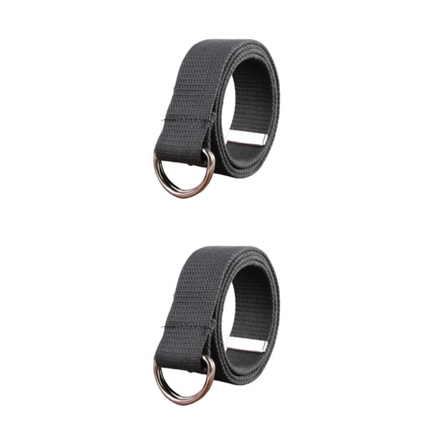 Cinturón Qarigey de metal de lona Ajustable Gris oscuro 2piezas