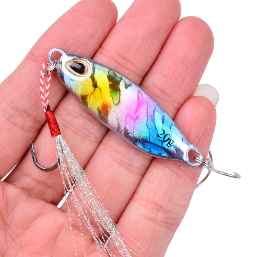 7 Pack Metal Cast Jig Spoon 10-40g Shore Casting Jigging Bass Lure Saltwater