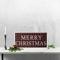 thumbnail image 2 of Northlight 24” Red and Black Buffalo Plaid Merry Christmas Wooden Hanging Wall Sign, 2 of 4