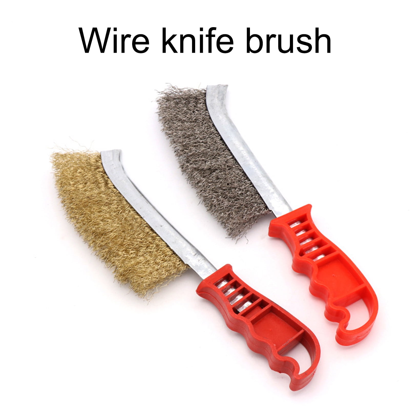 CopperPlated Steel Wire Brush Ergonomic Handle, Heavy Duty Small Hand