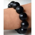 thumbnail image 5 of Bian Stone Bracelet Natural Black Beads Round Stretch Elastic Hand String Health Fashion Jewellery for Men Women, 5 of 7