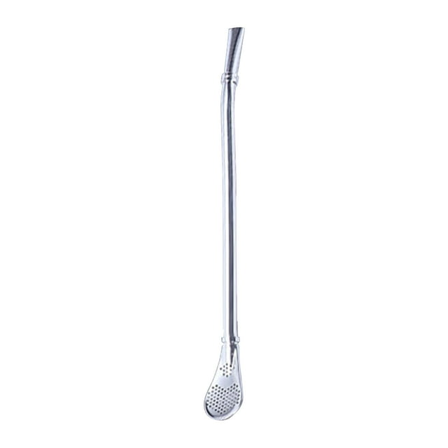 Amzcrzy Straws Stainless Steel Straw Spoon Dual Purpose Coffee Beverage Stirring Spoon, Milk Tea Filtering Straw Spoon A Spoon Reusable Straws Coffee Straws