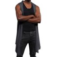 thumbnail image 1 of LUXUR Men Cape With No Button Vest Open Front Cardigan Lightweight Tops Shawl Collar Overcoat Grey S, 1 of 3