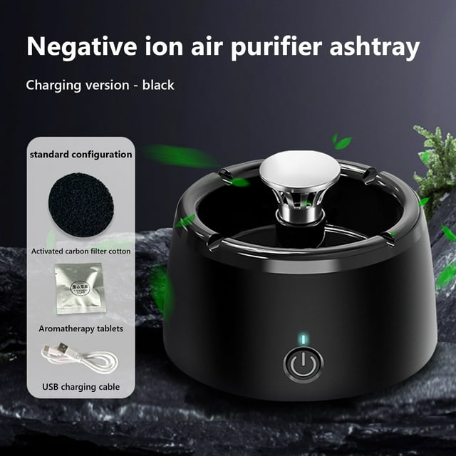 Just Released, Ashtray Purifier, Glass Ceramic Design, Non-Slip Base + Odor Control, Modern Stylish, for Home Office, Smoke Trap, Decorative Smoking Accessories Hzhnb Reduced Price | Plastic, A