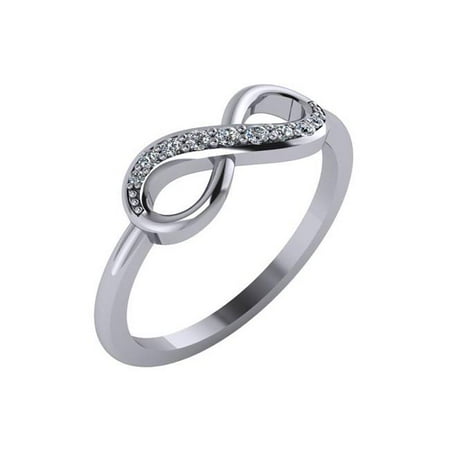 LR171WG10KT-7.5 0.13 CTTW Diamond Infinity Ring 10k, White Gold - Size 7.5