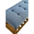 thumbnail image 3 of ACME Charla Wood and Fabric Bench in Blue and Oak, 3 of 4