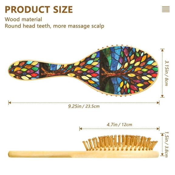 YAZAOO Soft Hair Brush Hair Comb Detangler Colorful Glass Tree Smoothing Hair Care Beauty Gift