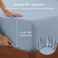 thumbnail image 5 of California Design Den King Size Fitted Sheet Only - 600 Thread Count 100% Cotton Sateen, Deep Pocket Bottom Fitted Sheet - Blue, 5 of 9