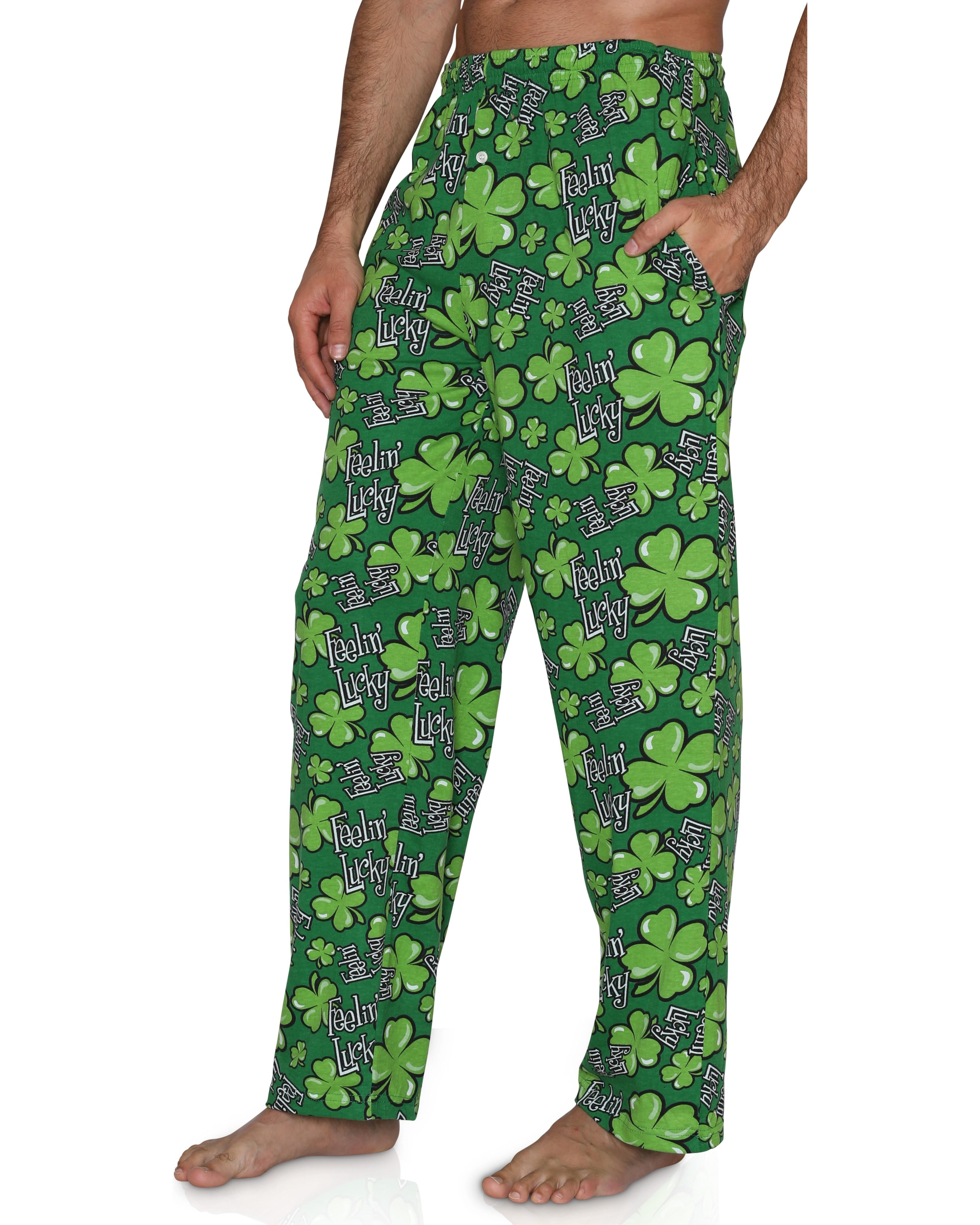 Fun Boxers Pantalon de Pyjama pour Homme, Imprimés Amusants Porte-Bonheur, Pantalon de Détente