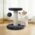 thumbnail image 4 of Vaukki 7.87" Small Cat Scratching Post,Sisal Climbing Tower with Plush Ball for Kittens,Pet Interactive Toy,Gray, 4 of 8