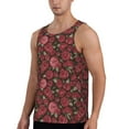 thumbnail image 2 of Xecao Rose Flowers Men's Tank Top Workout Quick Dry Sleeveless Gym Jogging Muscle Shirts Summer Swim Beach Tops, 2 of 9
