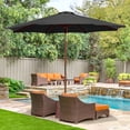 thumbnail image 2 of Yescom Parasol de Patio en Bois de 9 Pieds 8 Nervures Inclinaison Facile Parasol de Table Extérieur Jardin Cour, 2 of 10