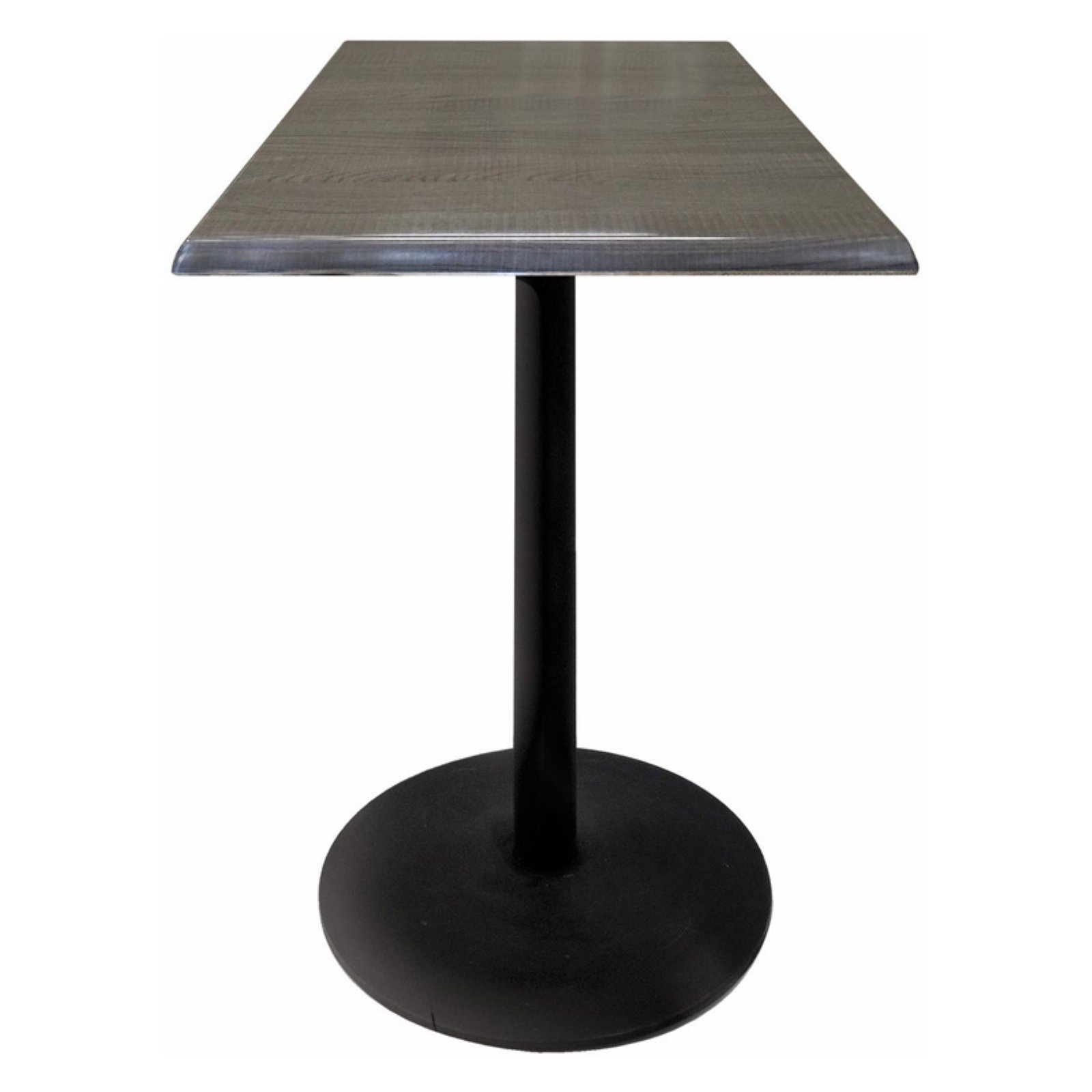 Indoor/Outdoor 30" Tall OD214 Black Table Base with 22" Diameter Foot and 36" x 36" Square Indoor/Outdoor Rustic Top by the Holland Bar Stool Co. - image 5 of 5