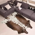 thumbnail image 6 of HOMORE Cowhide Rug, Cute Cow Print Rug for Living Room Faux Cow Hide Animal Print Carpet for Bedroom Office Table,4.6'x5.2',Brown, 6 of 7