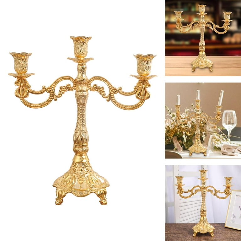 PEANDIM Elegant European Bronze Candlestick Wedding Table Centerpieces  Living Room Decor Candle Holders porta velas decorativas - AliExpress