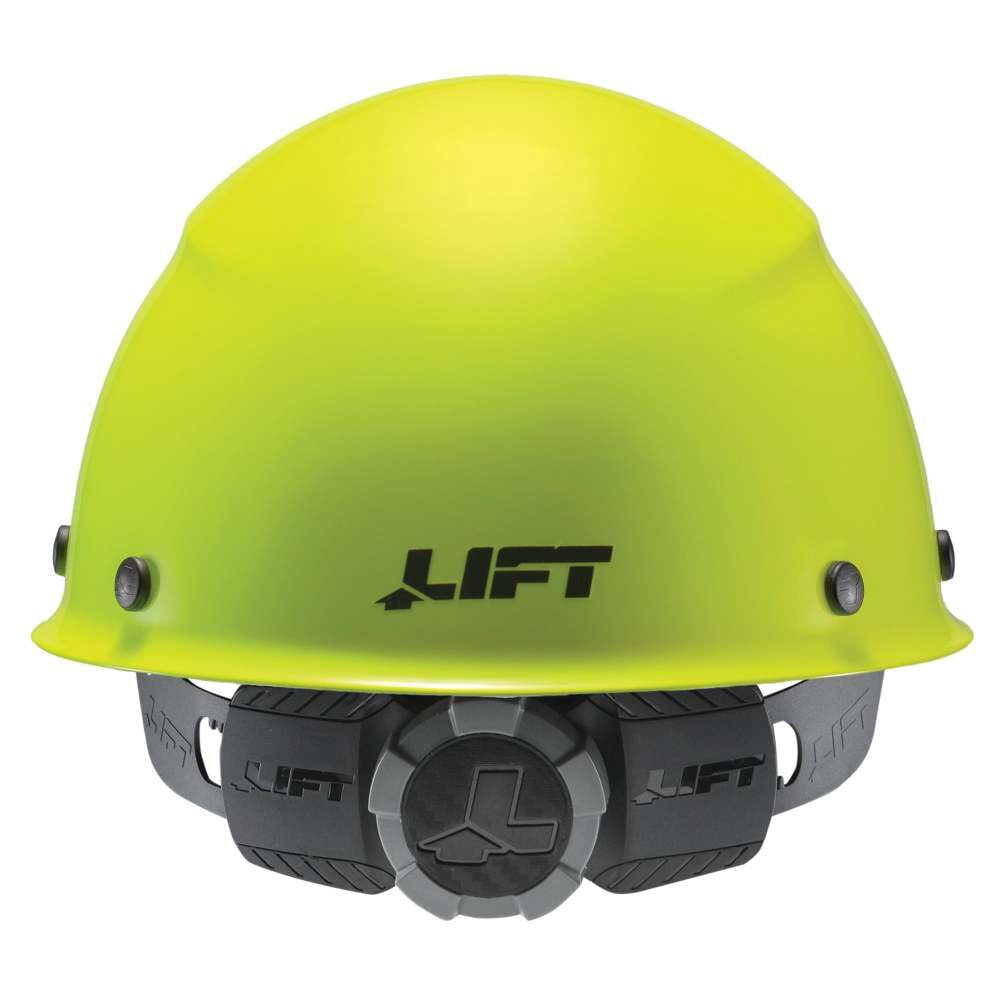 Lift Safety Hard Hat Dax Hi-Viz Yellow Fiber Resin Cap Style