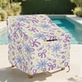 thumbnail image 2 of Renewold Outdoor Chair Covers Waterproof Dining Chair Cover Dust Rain Snow-Proof Patio Furniture Lawn Chair Protector Fits up to 32W x 35D x 36H Inch, Daisy Flower Bow, 2 of 7