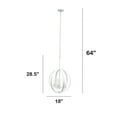thumbnail image 4 of Lalia Home 3-Lt 18" Adj Globe and Clear Glass Ceiling Pendant - White, 4 of 14
