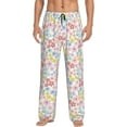 thumbnail image 2 of Lsque Retro Floral Print Men's Pajama Pants, Lounge Pant - Comfortable Home Wear,Elastic Waistband, Stylish Design-Small, 2 of 9