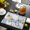 thumbnail image 4 of Fall Blue Grey Pumpkins Placemats Set of 4, Thanksgiving Botanical Washable Wipeable Table Mats for Dining Tables, Indoor Outdoor Kitchen Place Mats for Holiday Party Table Decor, 4 of 9