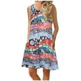 thumbnail image 1 of IROINNID Women's Shift Dress Sleeveless Summer Pockets Casual Loose Tank Dress Prints Drop Waist Dress, 1 of 6