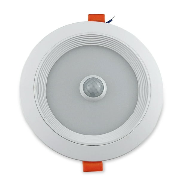 Yuarrent Luz nocturna inteligente lámpara LED de inducción de cuerpo humano AC85-265V foco IP52 impermeable 180 ° iluminación pasillo Downlight para Iluminación y accesorios Luz calida 5W Yuarrent HA011560-01B
