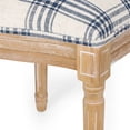 thumbnail image 6 of Christopher Knight Home 7-Piece French Country Extendable Dining Table with Upholstered Chairs, Natural+Blue Plaid, 6 of 16