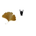 thumbnail image 1 of Esculturas de pared de hojas de ginkgo, esculturas de arte de pared de resina de hierro forjado, decoración colgante, estatua de gesto de roca, figura, 1 of 8