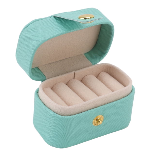 Petite boîte à Bijoux Voyage Portable Mini Anneau boîte de Rangement en Cuir PU Petite boîte à Bijoux Organisateur Petit Voyage Boucle d'oreille étui(04)